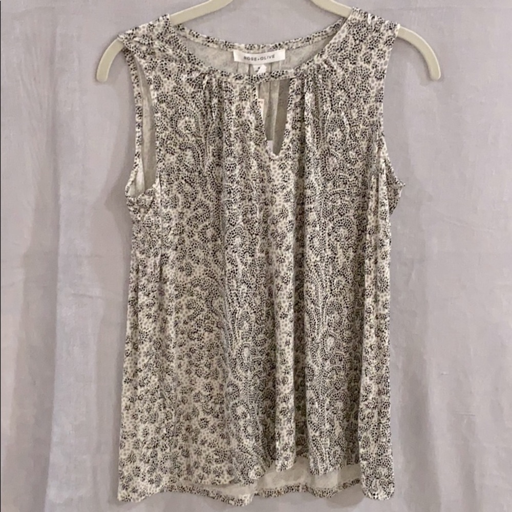 Rose & Olive patterned tank top